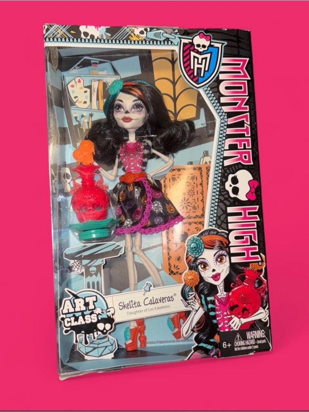 monster high Skelita Calaveras Doll - Black, Pink, Teal & Orange